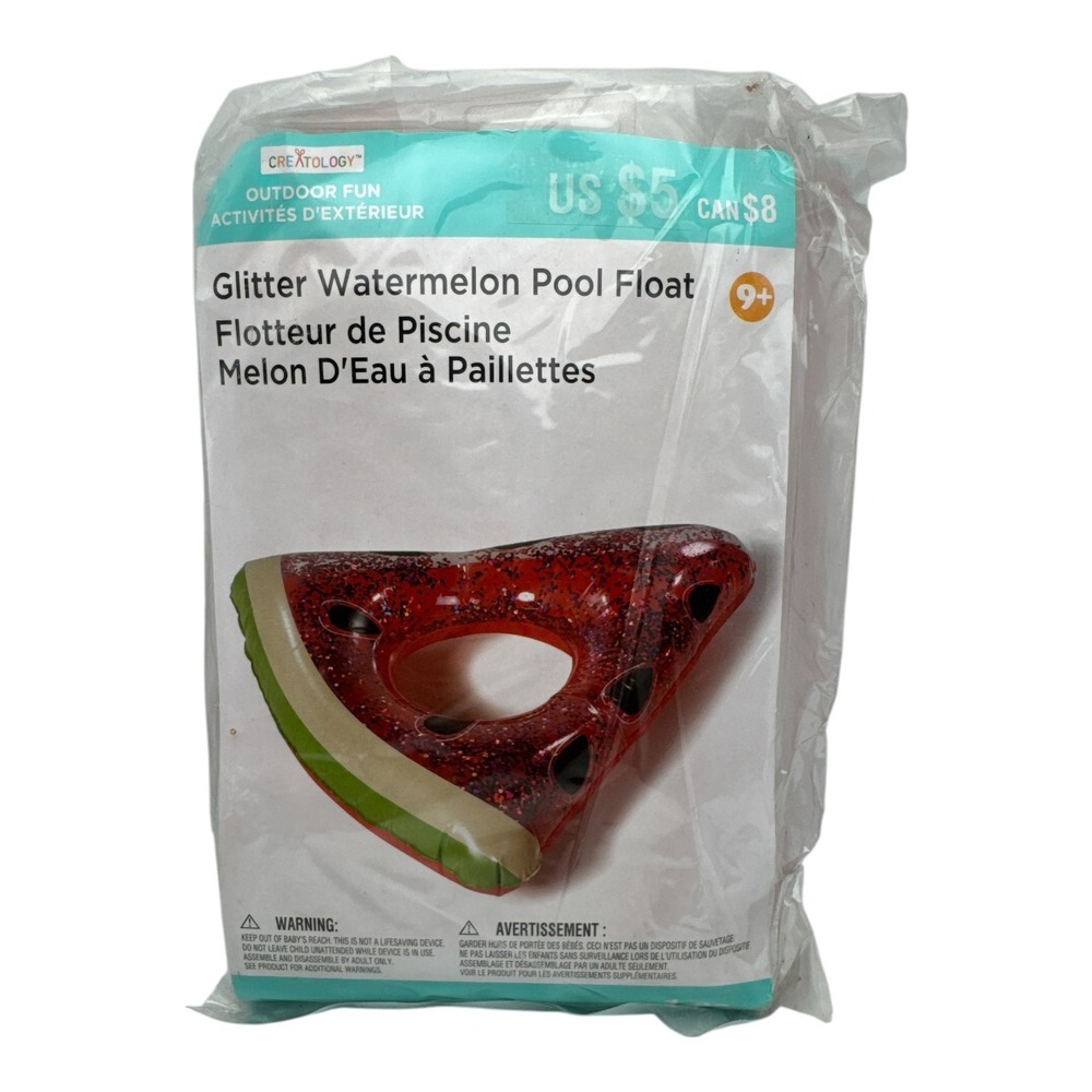 Creatology Glitter Watermelon Pool Float Age 9+  New in Bag 35x33x9